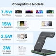 thumbnail image 3 of Cargador Inalámbrico 3 en 1 para iPhone 17 16 15 14 13 12 11 X 8 Apple Watch 11 10 9 8 7 6 5 4 3 2 SE Ultra y AirPods 4 3 2 Pro con Luz Táctil y Ventilación, 3 of 7