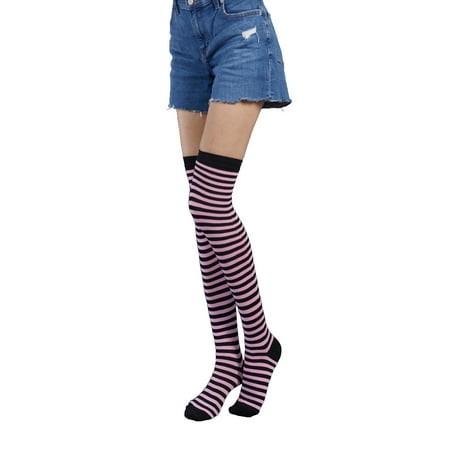 

Toma Thigh High Socks Over the Knee Socks Striped Knee High Socks for Women Teen Girls