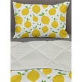 thumbnail image 3 of Lemons Comforter & Sham Bedding Set, Continuous Modern Summer Themed Tasty Citrus Fruits Illustration, 3 pcs Duvet Set Microfiber Filling Quilt, 5 Sizes, Lime Green Earth Yellow, by Ambesonne, 3 of 4