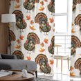 thumbnail image 4 of Sheer Curtains 63 inches Long, Fall Thanksgiving Turkey Maple Leaf Light Filtering Sheer Window Curtains Rod Pocket Voile Drapes for Bedroom Living Room, 52"W x 63"L 2 Panels, 4 of 7
