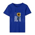 thumbnail image 4 of VgaVtl Summer Tops for Women Under $10 Blue Short Sleeve Crew Neck T-Shirt Print Loose Casual Tops, 4 of 4