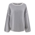 thumbnail image 4 of SGMVNU Women's Casual Oversized Sweaters Loose Soft Knit Long Batwing Sleeve Pullover Sweater Outfit Sweatshirts Tops Grey M, 4 of 8