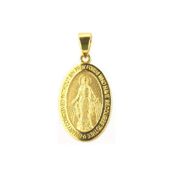 18K Yellow Gold Miraculous Medal pendant