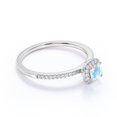 thumbnail image 3 of JeenMata 1.75 ct Genuine Rainbow Moonstone and Moissanite Cluster Halo Wedding Ring in 18K White Gold over Silver, 3 of 6