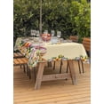 thumbnail image 2 of Happy Eatser Outdoor Tablecloth - 60x102 Inch Rectangle Dining Table Cover, Colorful Bunny Eggs Spring Flowers Plants Yellow Waterproof Outdoor Table Cloth with Umbrella Hole & Zipper for Patio, 2 of 7