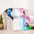 thumbnail image 4 of Butterfly Cherry Blossom Leaves Flannel Fleece Blanket Super Soft Cozy Plush Blankets Lightweight Microfiber Throw Blanket for Couch Sofa Bed, 4 of 6