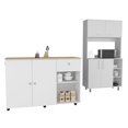 thumbnail image 2 of Light Oak Kitchen Island and Pantry / Secure Assembly with Intuitive Interlocking, 2 of 6