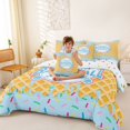 thumbnail image 3 of Erosebridal Light Blue Waffle Baseball & Bat Logo Graphic Twin Bedding Sets 7-Piece, Baseball Graphic Bedding Comforter Set for Boys And Girls Kids,Super Cozy Room Decor, 3 of 6