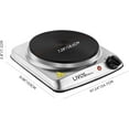 thumbnail image 2 of LIVINGbasics Countertop Hot Plates Single Burner, 1000W Electric Stove with 5 Level Temperature Control, Silver, 2 of 7