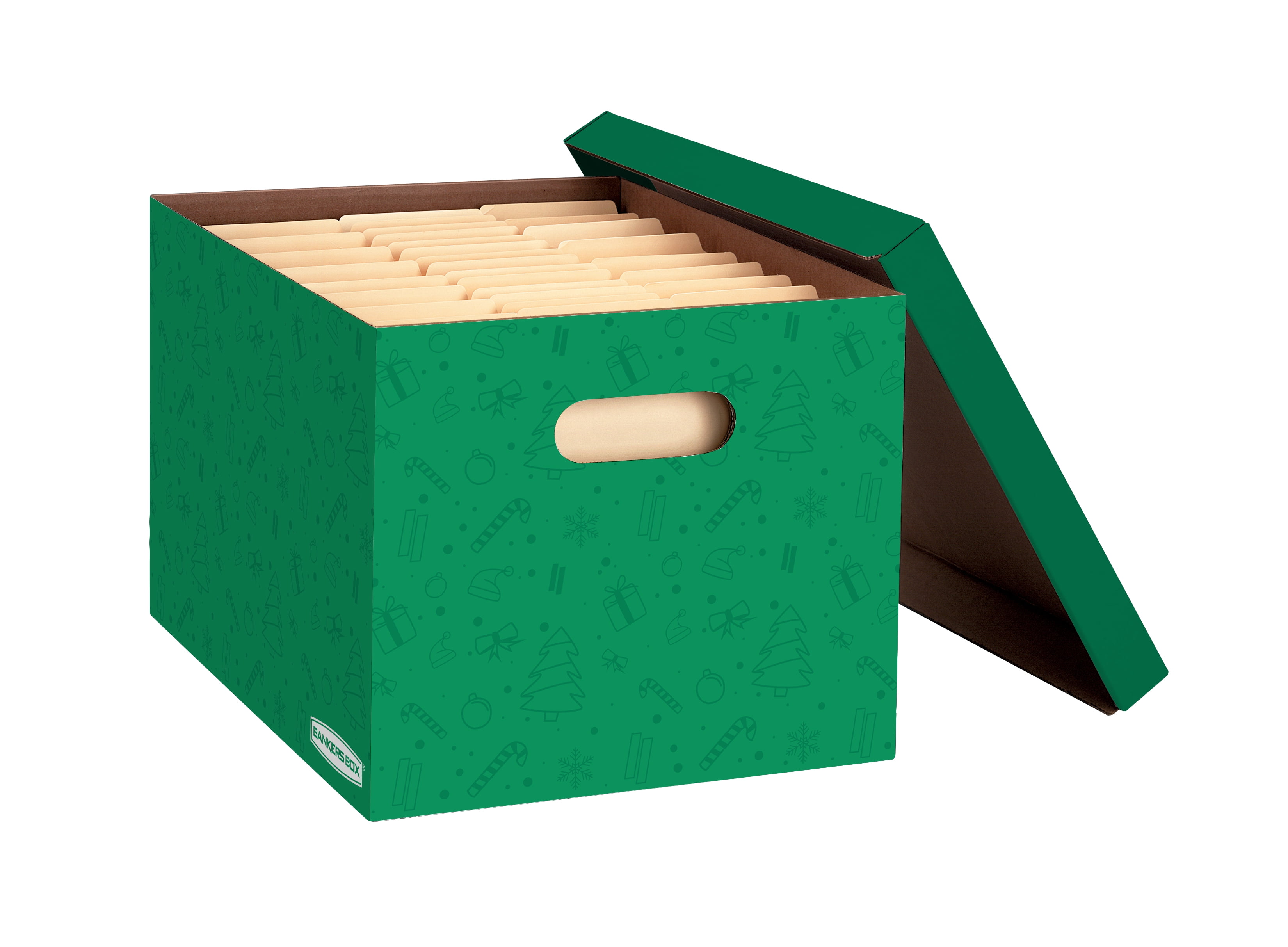Bankers Box Holiday Corrugate Storage Box, 5-Pack, Green