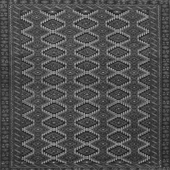 Ahgly Company Indoor Square Persian Gray Traditional Area Rugs, 8' Square