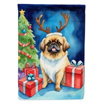 Pekingese Christmas Reindeer Garden Flag