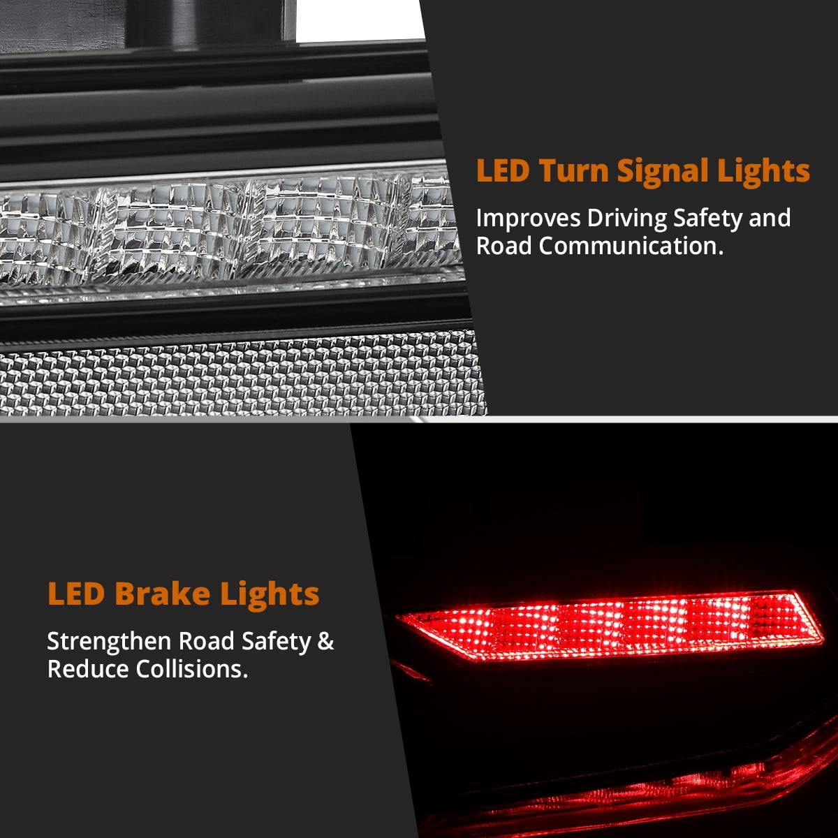 Spec-D Tuning Black Dynamic Full LED Tail Lights w/ Startup Animation Compatible with 2014-2015 Chevy Camaro, Left + Right Pair Assembly