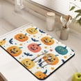 thumbnail image 3 of Dish Drying Mat Halloween Spooky Trick or Treat Pumpkin Coffee Bar Mat Absorbent Heat Resistant 18x24 Inch Dish Drying Pad for Kitchen Fast Dry, 3 of 7