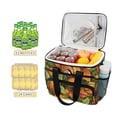 thumbnail image 2 of FORMRS Insulated Cooler Bag 24 Cans Capacity Soft Leakproof Lunch Box with Side Pockets, Green Retro Leaves, 2 of 7
