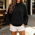 thumbnail image 5 of Warop Oversized Sweatshirt for Women Waffle Knit Solid Color Crewneck Long Sleeve Casual Pullover Tops, 5 of 8