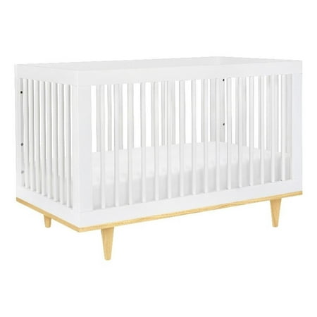 Davinci Marley Modern Pine Wood 3-In-1 Convertible Crib in White/Natural