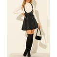 thumbnail image 5 of INSPIRE CHIC Women's  High Waist Lace Up Tie Front A-Line Mini Suspender Skirt XS Black, 5 of 7