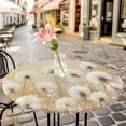 thumbnail image 6 of White Dandelion Round Tablecloth for 45-54 Inch Tables,Fitted Table Cover with Elastic Edge,Country Botanical Floral Flowers Plants Waterproof Outdoor Table Cloth Protector for Patio Garden Dinner, 6 of 9