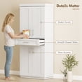 thumbnail image 6 of HOMCOM Tall Kitchen Pantry Freestanding Cabinet Cupboard with Doors and Drawer, Adjustable Shelving, White, 6 of 9