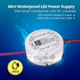 24V DC LED Driver Transformer, 20W IP65 Waterproof 24 Volt Constant