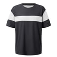 thumbnail image 4 of IWRICH Men's Short Sleeve Tee Color Block Crew Neck Pullover Casual Basic Shirts Black XXL, 4 of 4