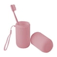 thumbnail image 2 of Bearachild Taza de cepillado de viaje, taza de cepillo de portátil, taza de gárgaras lavable de PP, taza de cepillado colorida, taza de cepillado Juegos de accesorios de baño Rosado Bearachild HA000872-03B, 2 of 6