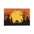 thumbnail image 4 of DouZhe Ensemble de 4 Napperons en Polyester, Motif Evil Pumpkin Face Halloween Résistant à la Chaleur pour Table à Manger, 12 Pouces x 18 Pouces, 4 of 6