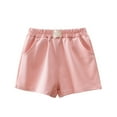 thumbnail image 1 of BOBOGOJP Girls' Solid Pull on Shorts (Pink,4-5 Years), 1 of 4