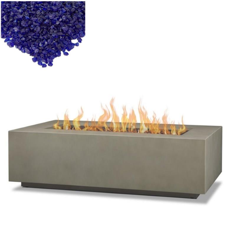 Home Square 2Piece Set with Large Propane Fire Table Fire Glass