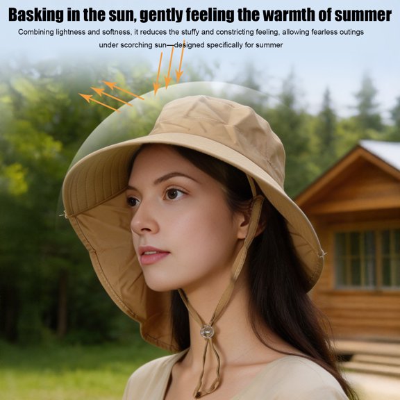 Rodiuiu Women Sun Hat with Neck Flap, Wide Brim Packable Beach Hat, UV Protection Hat for Travel Hiking Commuting