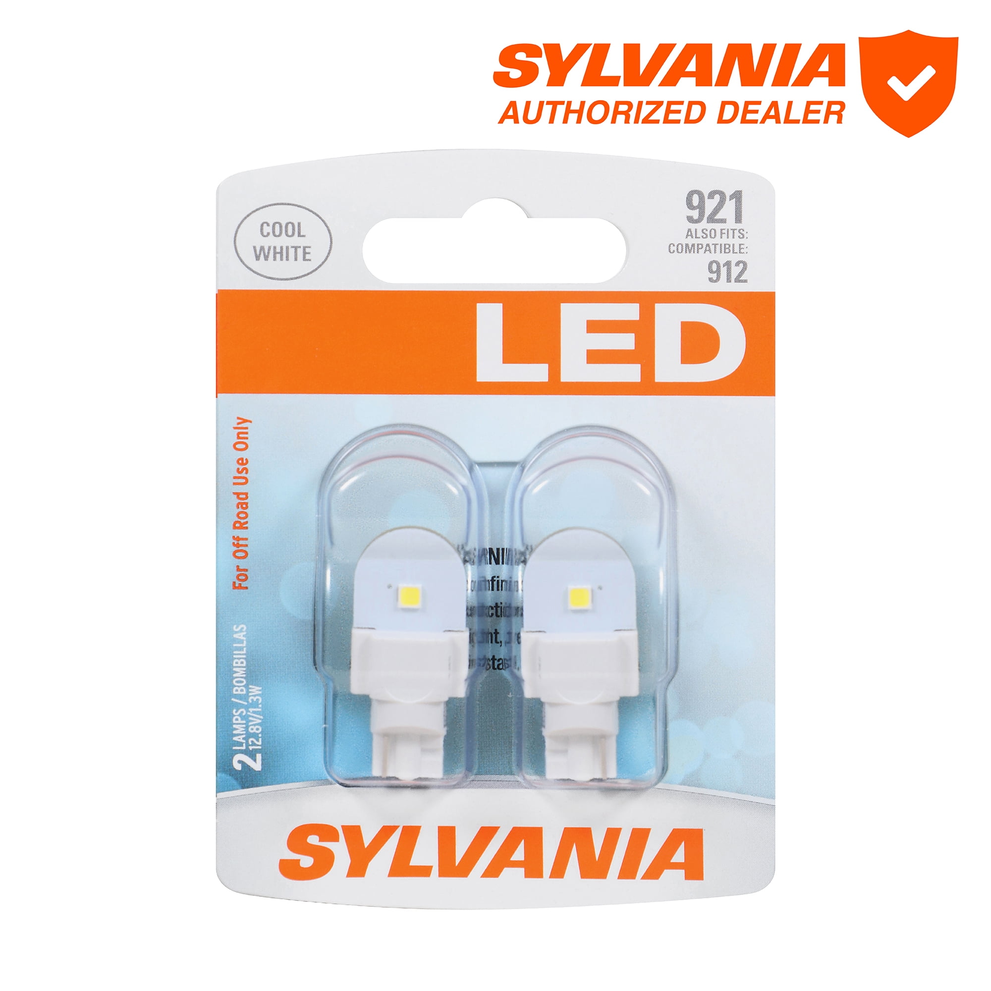 (2 pack) Sylvania 921 WHITE SYL LED Mini Bulb, 2 Pack, Compatible with Multiple Cars
