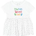 thumbnail image 3 of Inktastic My Nan Loves Me Girls Baby Dress, 3 of 5