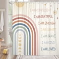thumbnail image 2 of Rainbow Shower Curtain for Kids, Inspirational Quotes Shower Curtain Set for Bathroom, Abstract Boho Positive Teen Fabric Shower Curtain Restroom Bathtub Decor Accessories with Hooks 72X 72 inch, 2 of 6