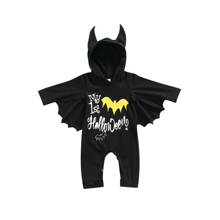 

Diconna Newborn Baby Boy Girl Long Sleeve 3D Hooded Romper Jumpsuit Halloween Clothes