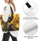 thumbnail image 3 of Fotbe Elegant Gold Leaf Peacock Bolsa Tote Estética de Lona con Estampado para Mujer - Bolsa Reutilizable de Hombro Casual para Vacaciones, Compras, Trabajo y Gimnasio, 3 of 8