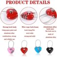 thumbnail image 3 of 4pcs Heart Padlock, Combination Lock Mini Code Lock Wire Rope 3-digit Code Combination Padlock Couple Padlock Resettable Password Luggage Lock For Lug, 3 of 4
