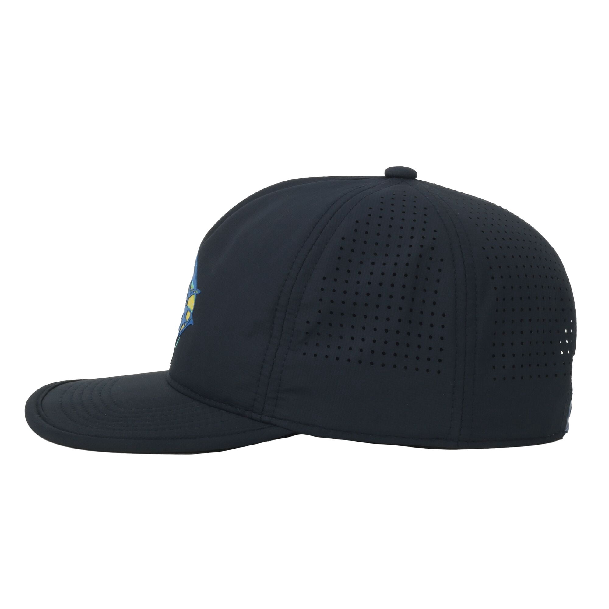 Navy Mahi Mahi 5-Panel Fishing Cap – Unstructured, Flat Bill Snapback, One Size