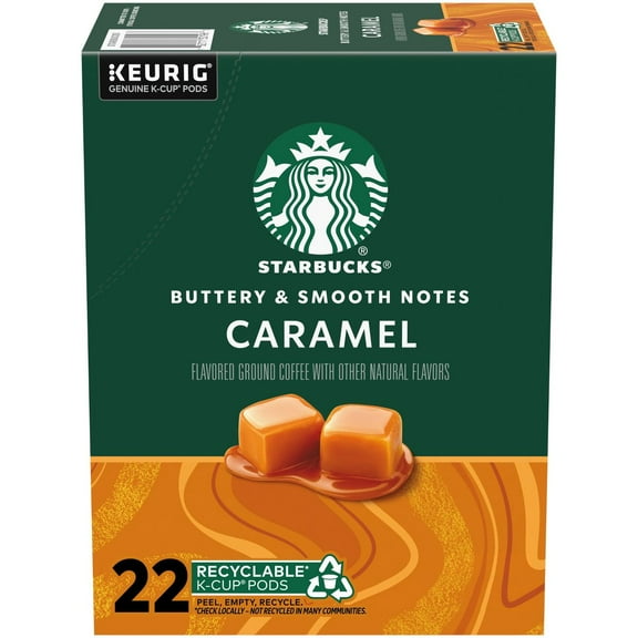 Starbucks Keurig Caramel Flavored Light Roast Coffee Pods - 22 K-Cups - Pack of 2