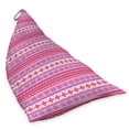thumbnail image 2 of Nordic Lounger Chair Bag, Geometric Abstract Snowflake Pattern European Ornamental Knitting Design, High Capacity Storage with Handle Container, Lounger Size, Lilac Dark Coral White, by Ambesonne, 2 of 5