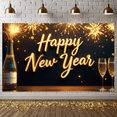 thumbnail image 5 of Decorative Design New Year Banner Colorful Theme Celebration Banner Balloon Decoration Fireworks Party Banner for New Year Party Festival Gathering Event, 5 of 5
