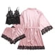 thumbnail image 4 of Batas de mujer de talla grande, lencería de seda, bata de baño de satén, conjunto de cuatro piezas, pijamas para dormir, pijamas para mujer, 4 of 9