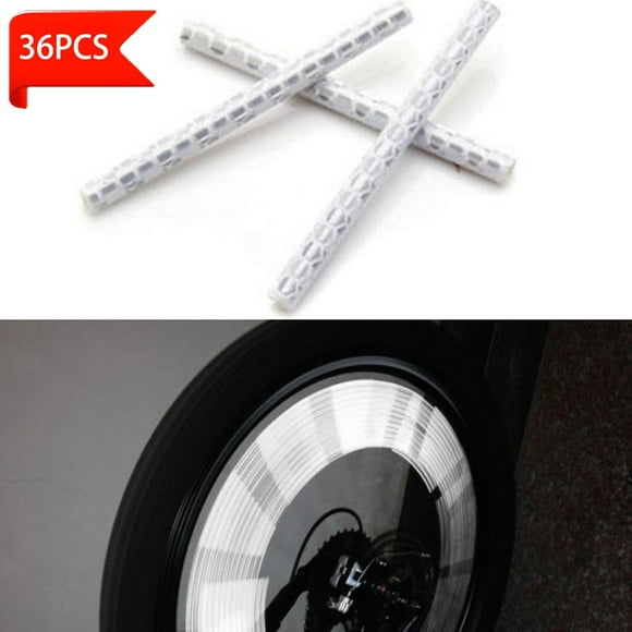 Just Released,36pcs Cycling Bike Wheel Spoke Reflector Clips Reflective Strip Tube,PENDANE,Silver