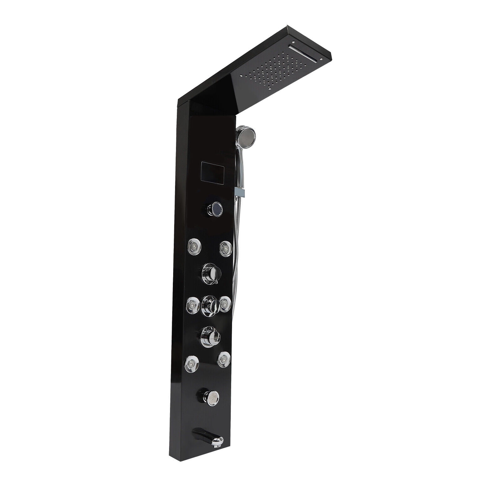 Shower Panel Tower System Stainless Steel Rain Massage Full Body Shower System Hydroelectricity Display w/Jets