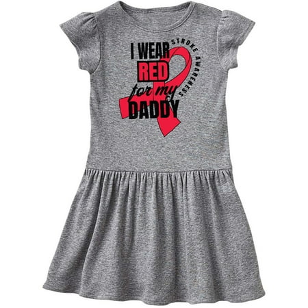 

Inktastic I Wear Red For My Daddy Stroke Awareness Gift Toddler Girl Dress