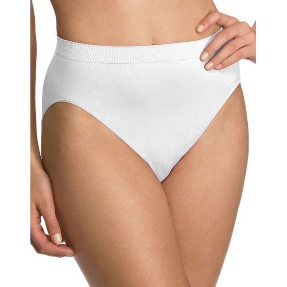 Bali Comfort Revolution Women`s Microfiber Seamless Hi Cut Panty Navy Pack of 3