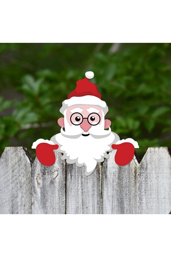 Christmas Fence Clings Decoration Clings Santa Climbing Fence to Peek Christmas Decoration with Sticky Tape Christmas Fence Outdoor Decoration
