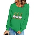 thumbnail image 4 of LEKWK Sweatshirts for Women Gold Glitter Crew Neck Long Sleeve St Patricks Day Shirt Sparkle Shamrock Clover Graphic Festival Pullover, 4 of 5