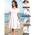 thumbnail image 2 of Traje de baño con capucha LARACE para mujer, talla grande, color blanco 2X, 2 of 6