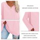 thumbnail image 2 of Camiseta De Manga Larga Para Mujer, Cuello En V, Color Sólido, Elegante, Informal, Para Mujer, Cómoda, Con Hombros Caídos, Suave Para Uso Diario ANGGREK  Otros, 2 of 6